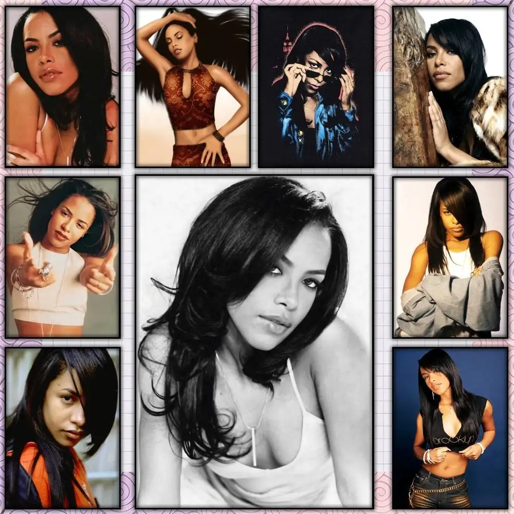 Classic retro A-Aaliyah y2k HD-Printed Poster Self-adhesive Art Waterproof Paper Sticker Coffee House Bar Room Wall Decor