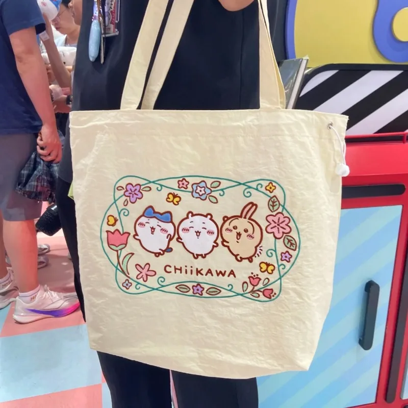 Miniso Chiikawa Hachiware Creative High-quality Embroidered Tote Bag Cartoon Cute Canvas Handbag Family Friend Holiday Gift Toy - Image 5