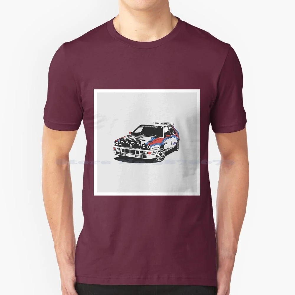 Lancia Delta Integrale T Shirt 100% Cotton Tee Lancia Delta Cars Fast Drift Rally Martini Racing Fiat Abarth 95