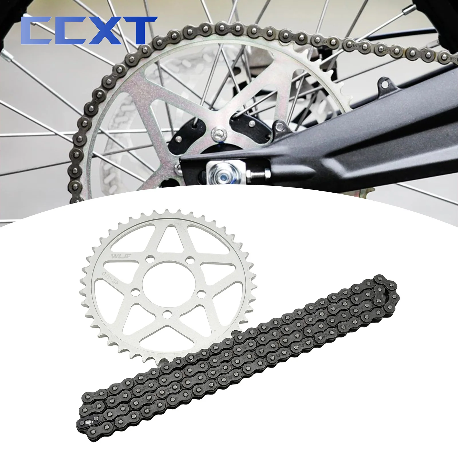 For Surron Sur-Ron Light Bee X & Light Bee Electric Dirt Bike 42T Sprockets 42Teeth Chainring 102L 102 Section Chain Refit Parts