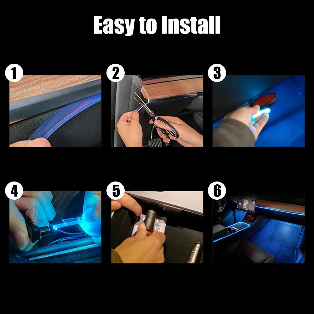 Atmosphere Lamp 64 Colors 2/5m LED Strips USB Cigarette Lighter Adapter Auto Accessories