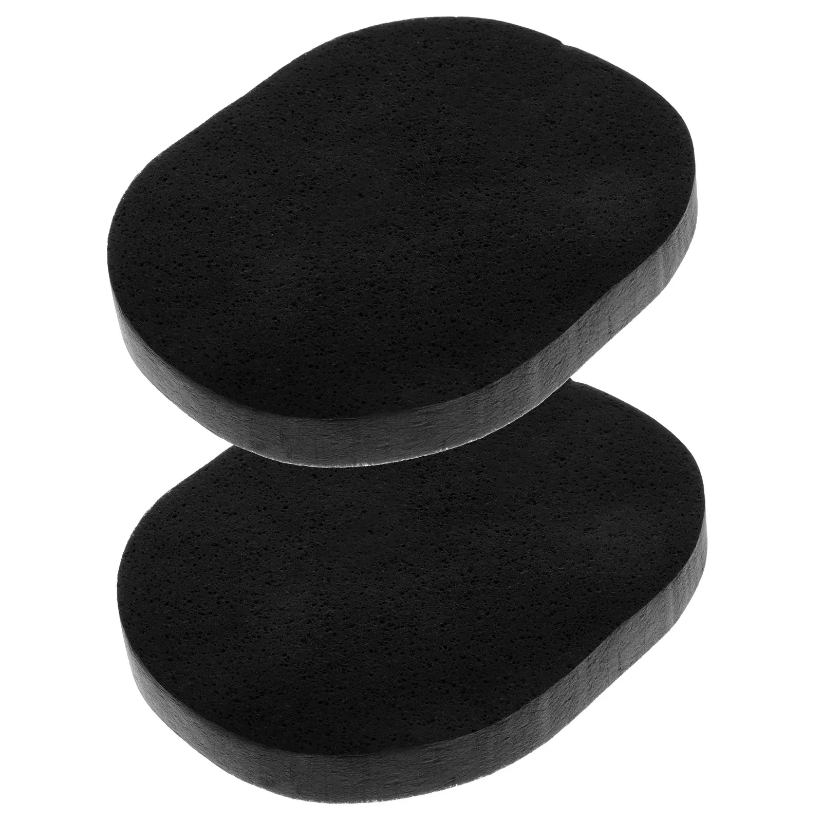 2Pcs Bamboo Charcoal Facial Sponge for Deep Cleansing Massaging Bubble Producing Oil Control Skin Brightening Facial