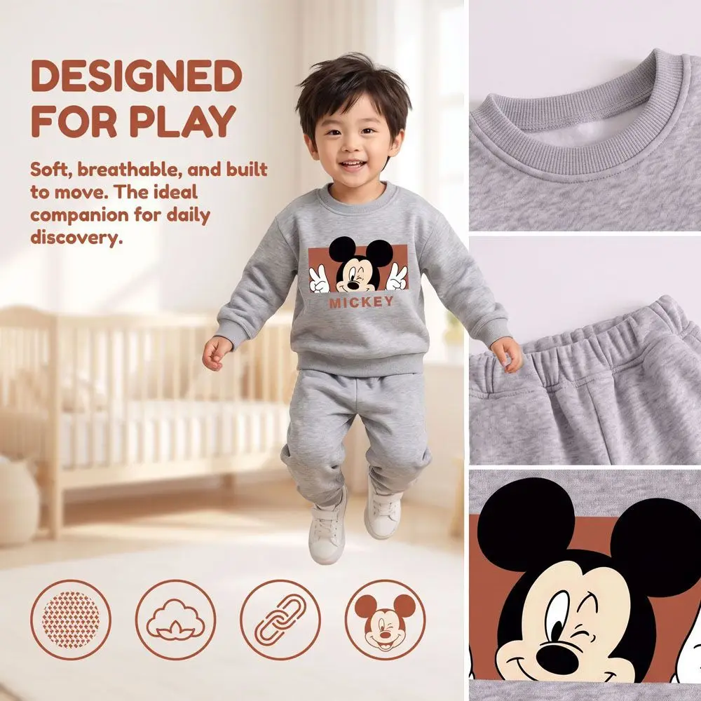 Frühling Herbst Jungen Freizeit-Sweatshirt-Sets Kinder O-Ausschnitt Oberteile und Sporthosen 2-teilige Sets Bequeme Outdoor-Kleidung für Kinder – Detail 12