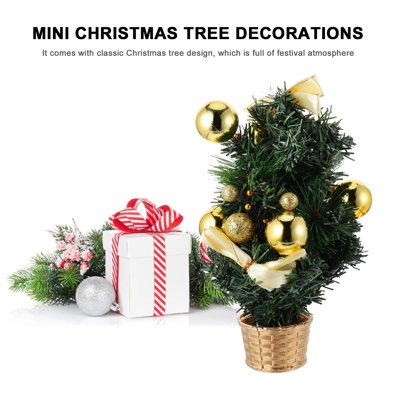 

Tabletop Xmas Tree Mini Christmas Ornaments Desktop Decorate Artificial The Pet