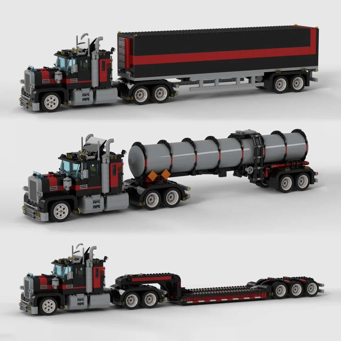 

New Truck Head Container Static Edition Diesel Engine Model Children's Toy Set Technology Building Blocks