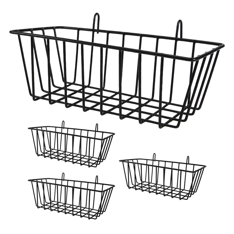 

4PCS Shelf For Design Metal Wall Grille, Shelf Design Grid Photo Wall Used For Lattice Photo Wall Wire Basket