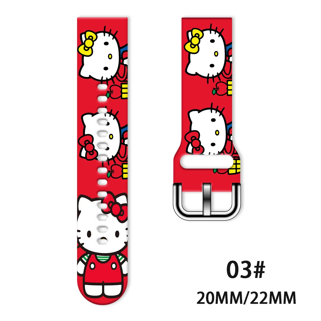 Sanrio HellKitty Cartoon 20mm 22mm Silicone Strap For Samsung Galaxy Watch Amazfit Bracelet For Huawei GT2 Pro Smartwatch