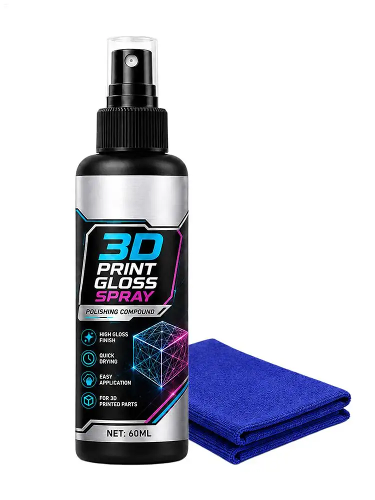 100ml 3D Print Gloss Spray Fine Mist Fast Drying Model Enhancer Glossy Coating Liquid For 3D Prints Hobbyists & Creators