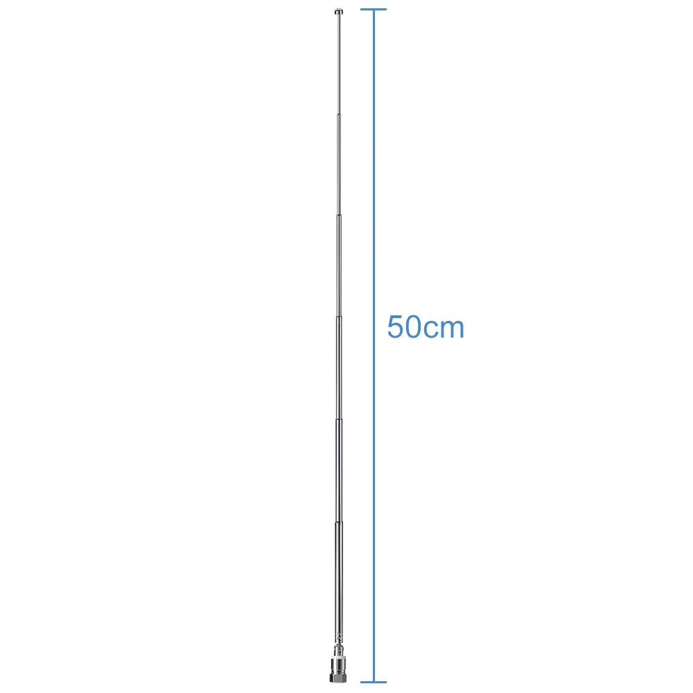 Superbat UNBAL F Type Male Connector DAB DAB+ FM AM TV Antenna 6 Section Telescopic Aerial for Home Audio Radio Stereo Receiver