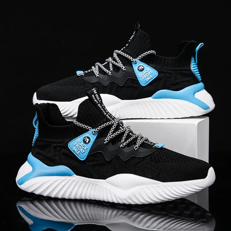 

Outdoor Summer Black Runing Shoes Fashion Ultralight Breathable Man Sneakers Comfortable Sock Casual Shoes for Men Tide Shoes