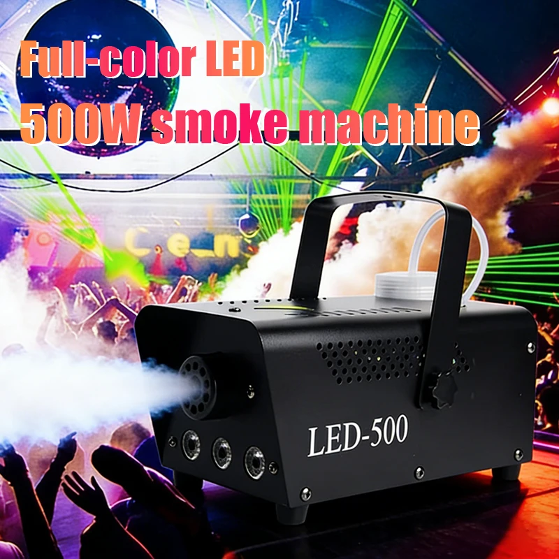 Portable 500W Fog Smoke Machine & RGB LED Lights Disinfection Stage Disco DJ Home Party Show Atmosphere Effect Fogger Machine
