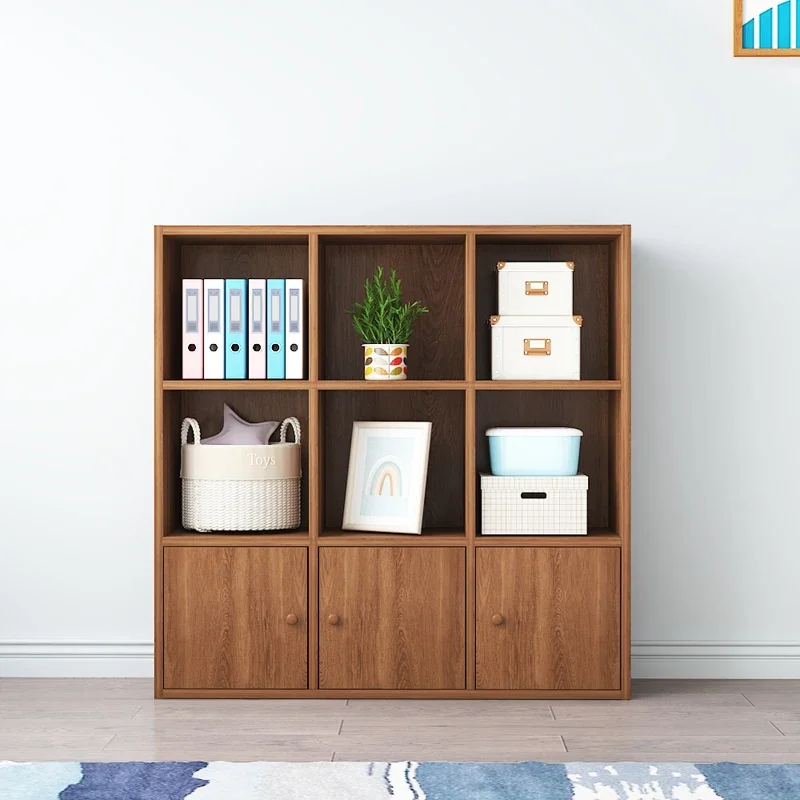 Children's all-solid wood bookcase floor-to-ceiling simple bookshelf storage cabinet