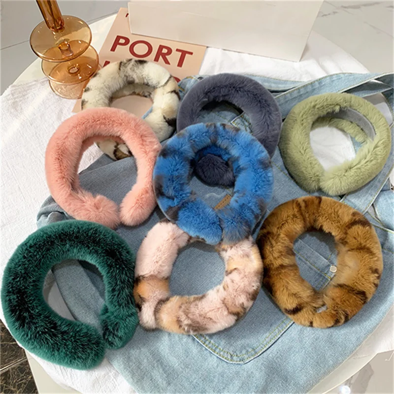 

2023 Internet Red Fashion Fur Hair Band Women's Rex Rabbit Fur Hair Band Girl Sweet Wide Edge Plush Hair Band Headwear