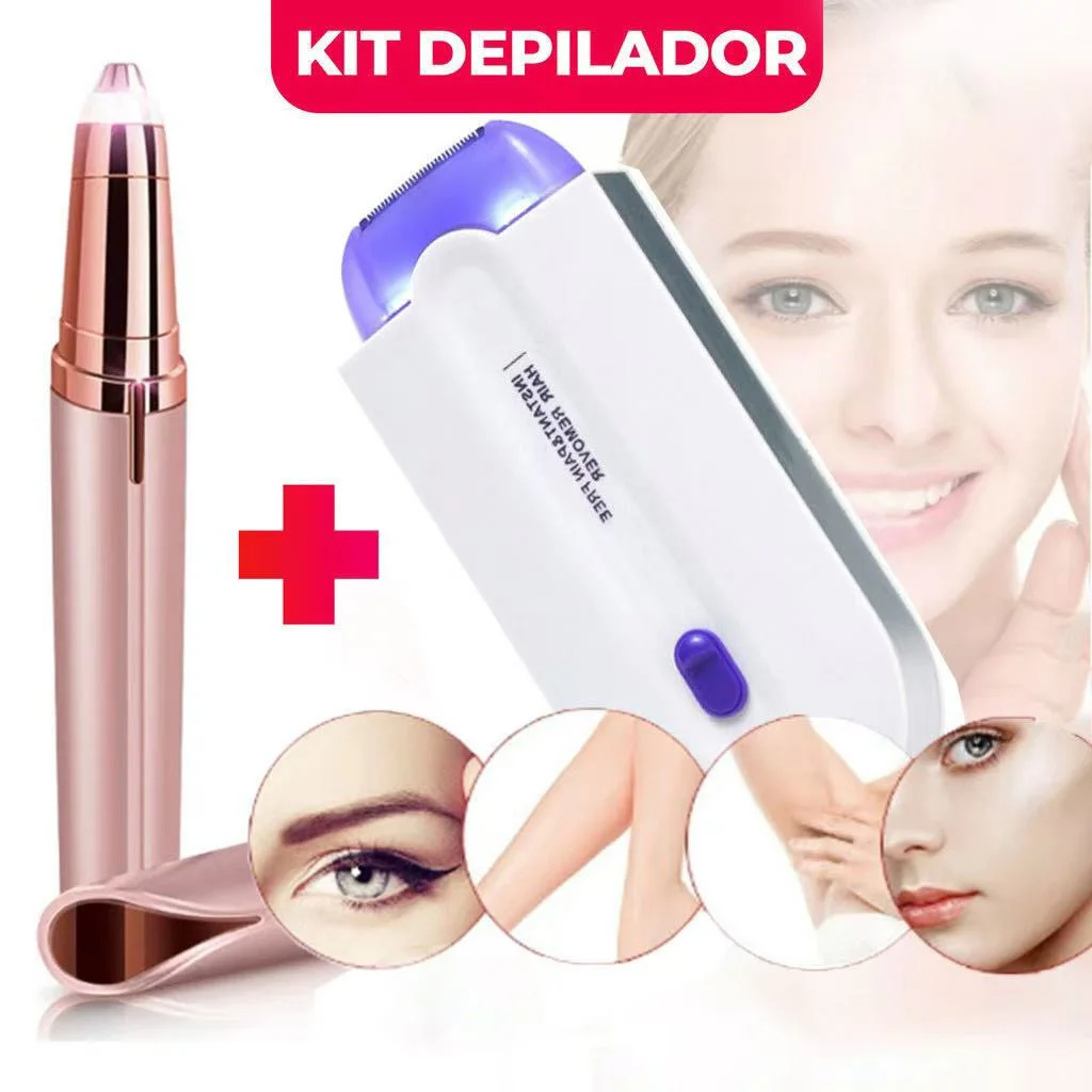 Kit 2 em 1 Lápis de Sobrancelha e Depilador Recarregável Sem Fio, Preciso para Maquiagem Profissional