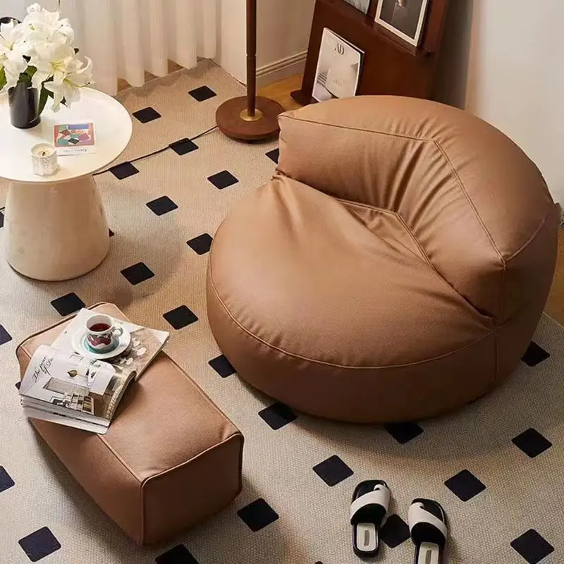 Microfiber Leather Sofa Relaxing Semi-enclosed Structure Tatami Single Living Room Sofa Set Inflatable Home Furniture Sets