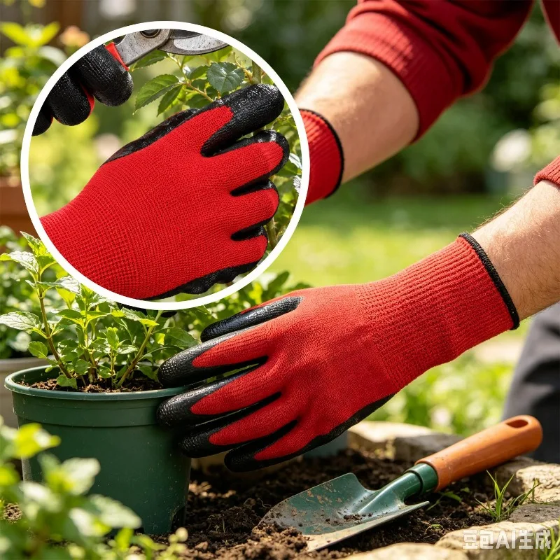 1/12Pairs Breathable Work Gloves for Latex Coated Non Slip Abrasion Resistant Safety Gloves for Gardening Construction Warehouse