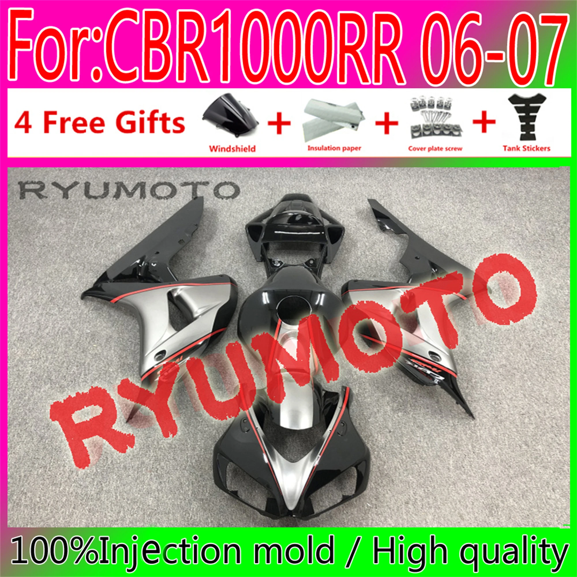 New ABS Motorcycle Injection mold Fairings Kit Fit For Honda CBR1000RR 2006 2007 cbr1000 06 07 bodywork fairing