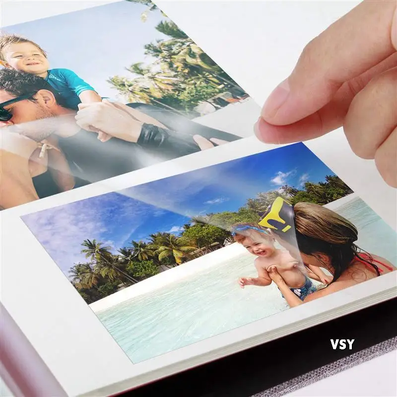 

6X Photo Album Scrapbook Linen Art DIY Memory Book Thick Pages With Protective Film Save Images Permanently