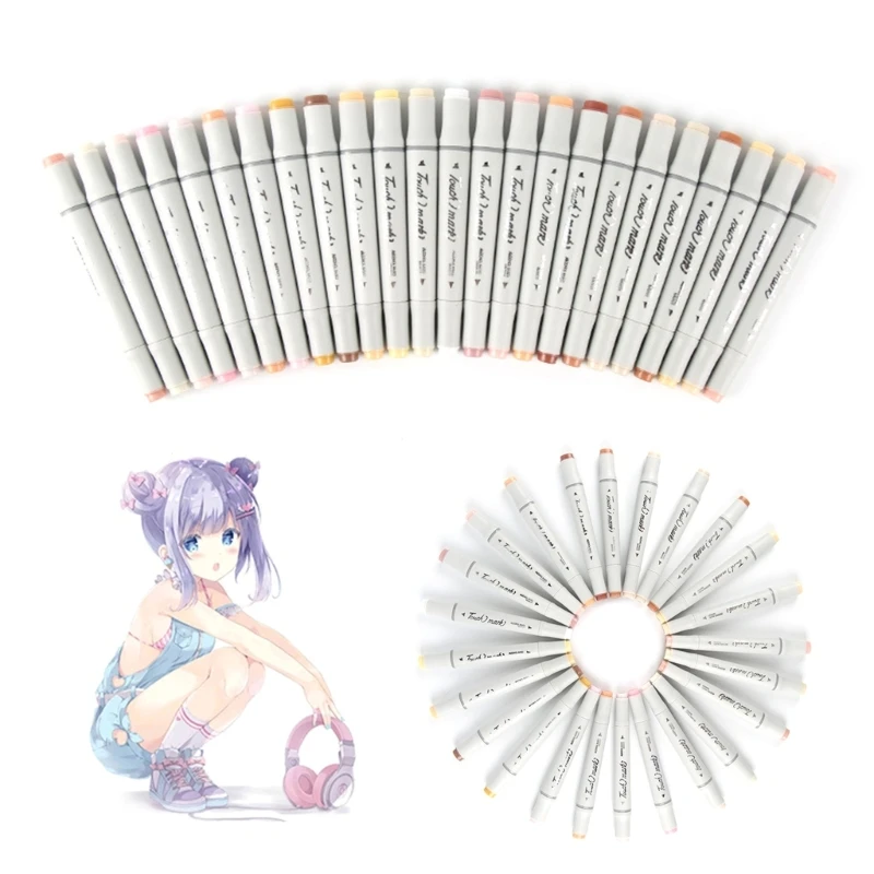 Rotuladores artísticos tono piel, rotulador Color carne a base doble punta para retratos, cómics, regalos