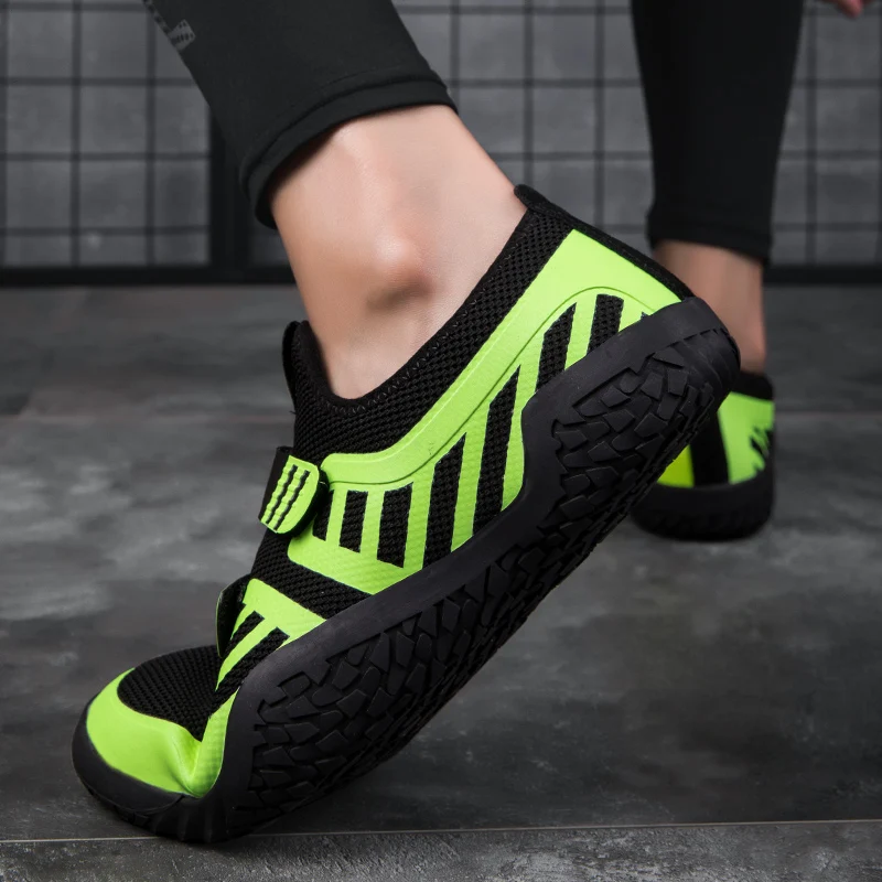 Chaussures de sport légères unisexes, chaussures d\'entraînement de squat à nervures dures, crochet et boucle Pro, chaussures de levage WePackage,