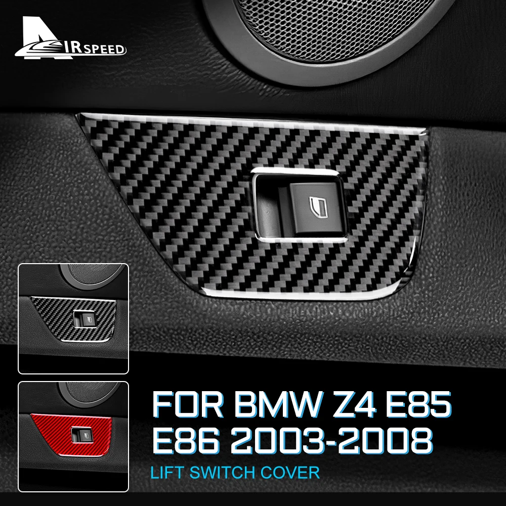 

Sticker for BMW Z4 E85 E86 2003 2004 2005 2006 2007 2008 Carbon Fiber Side Door Window Switch Lifter Button Cover Interior Trim