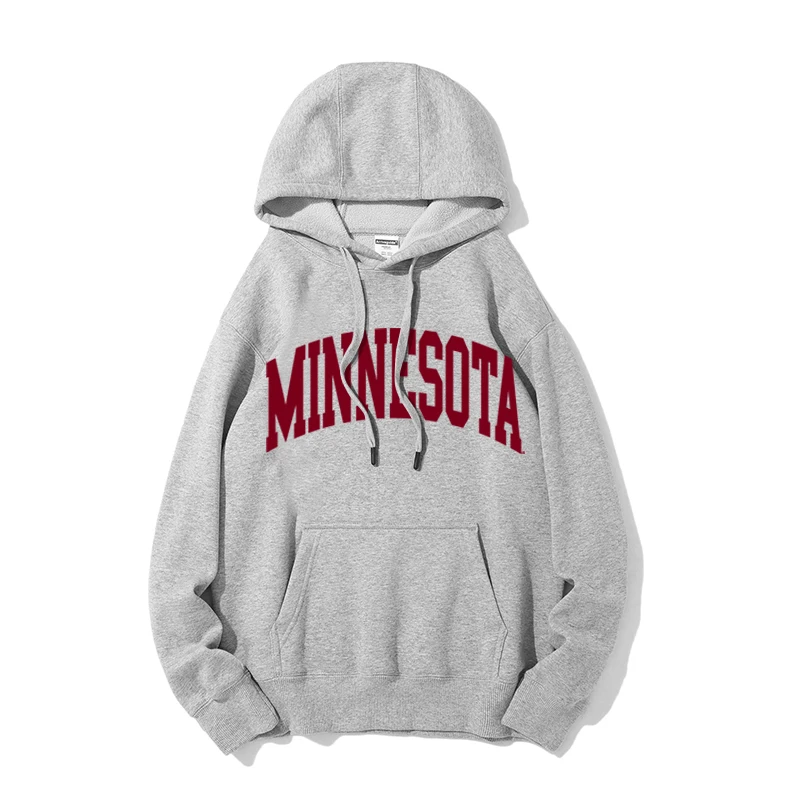 

Minnesota Universi Fce Lined Jaet Loose ex Sweatirt Spring Autumn Winter Thin Cotton Polyester Hooded Coat
