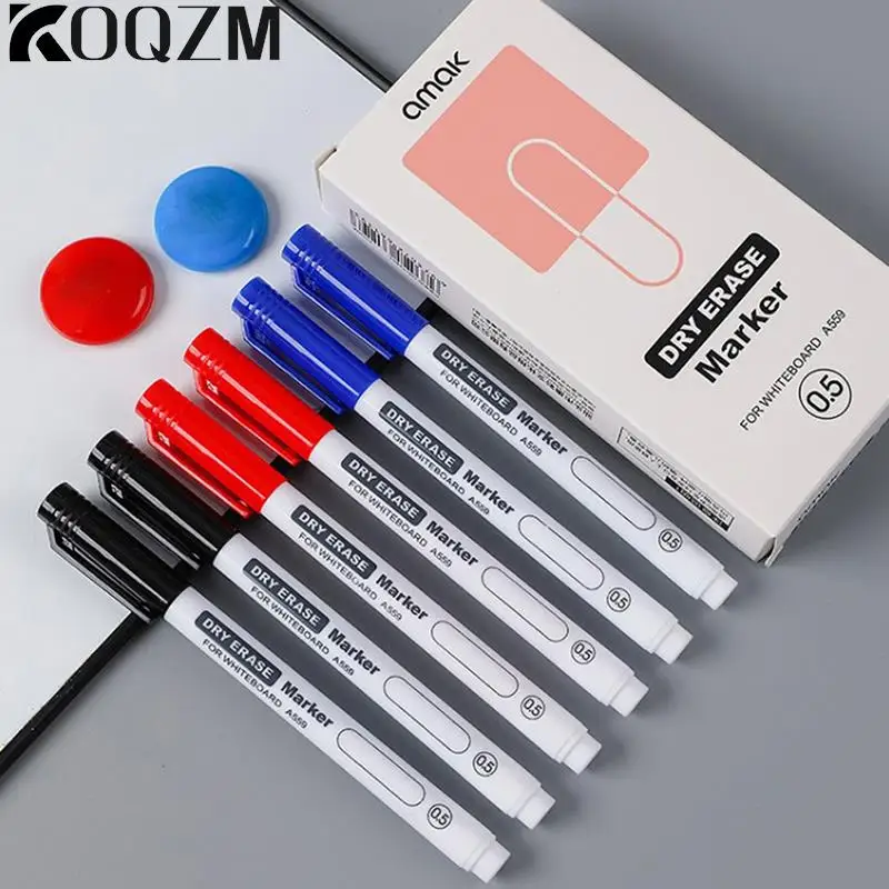 Erasable Whiteboard Pen Permanent Ink Dual Dot Markers To Mark Anything 0.5MM Dry Erasing Pen Office Examination