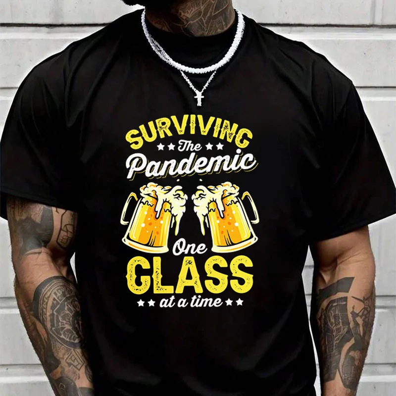 

Summer Beer Party Alcohol Beer T-Shirt Men Women Loose Breathable Quick Drying Short Sleeved Sports TShirt