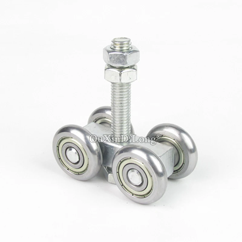 Imagem -04 - Trole de Suspensão do Trilho de Aço Industrial Rolos Deslizantes Resistentes da Porta Polia do Rolamento da Trilha da Fábrica 450kg Carregamento Pcs