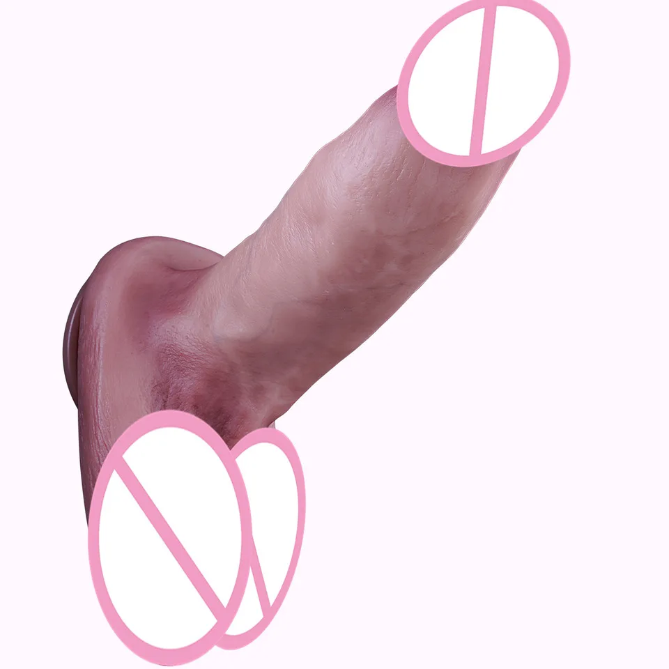 Donald Duck Lingxiang Liquid Silicone Realistic Dildo Suction Cup Big Ball Fake Penis Large Diameter Anal Plug JJ
