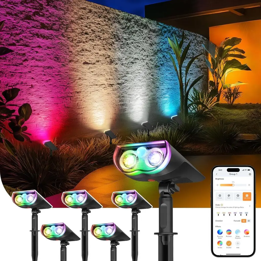 

Умные уличные светильники SL5 с датчиком движения, управление через приложение, холодный/теплый белый/многоцветный свет, IP65, для освещения ландшафта