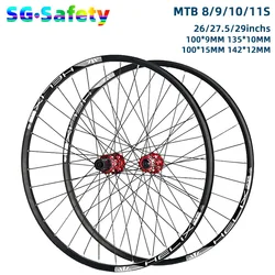 Ultralight MTB Mountain Bike Wheelset 26/27.5/29 inchs Thru QR Hub Sunringle TR25/27 Tubeless ready Rim 8 9 10 11 Speed Wheels