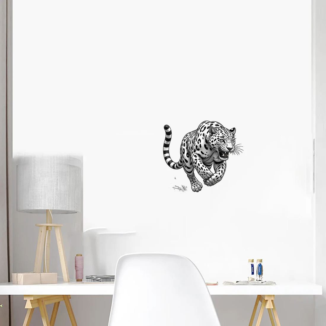 Three Ratels CG153 Leopard Art Wall Stickers for Home Decoration  Personalized Car Body decals