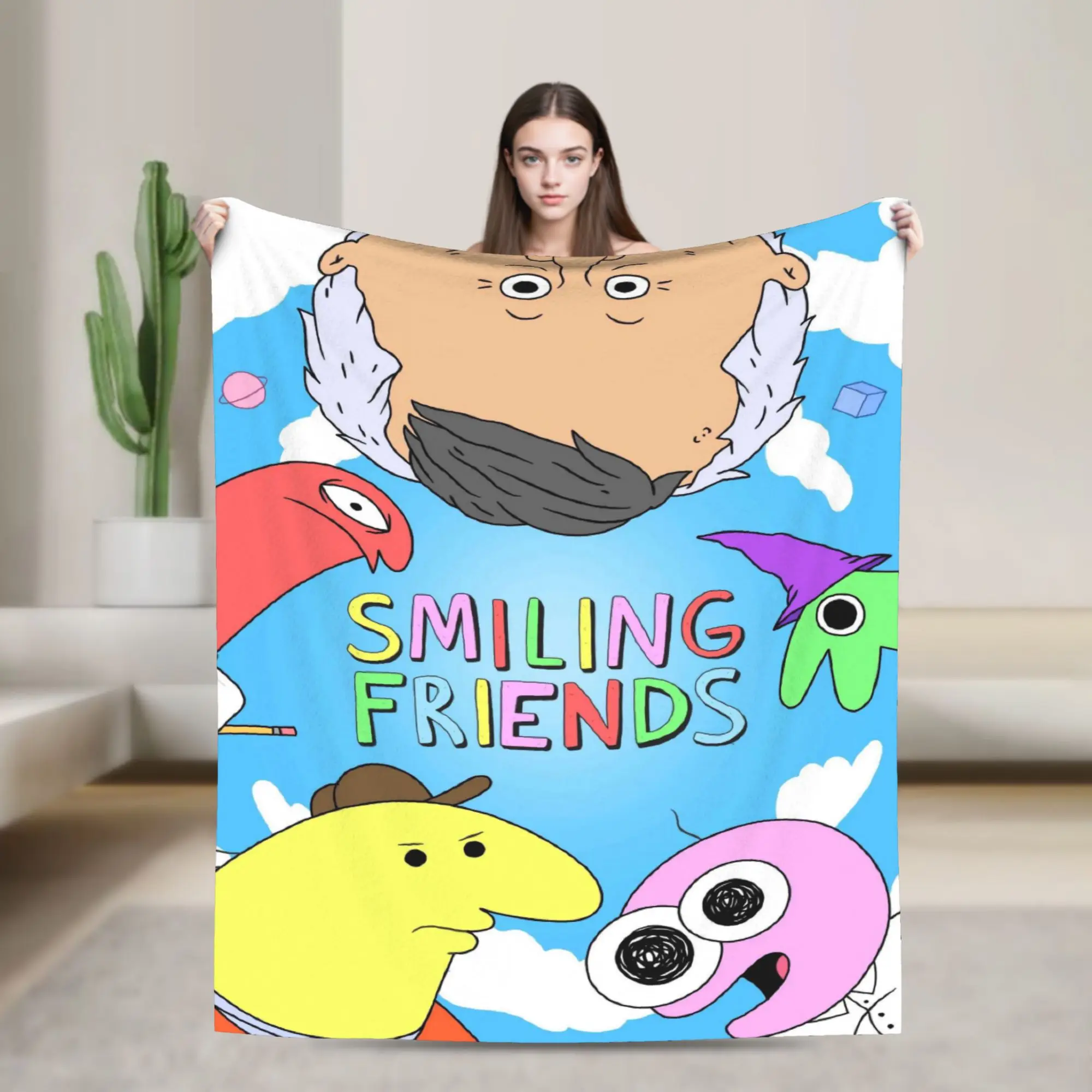 Smiling Friends Cartoon Blankets  Super Warm Comfortable Plush Throw Blanket For Child Couch Bed Flannel Bedspread Bed Cover