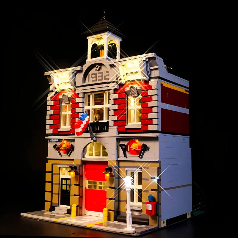 Kit de luz LED DIY para LEGO 10197, estación de bomberos, juego de bloques de construcción (solo luz LED, sin modelo de bloques)