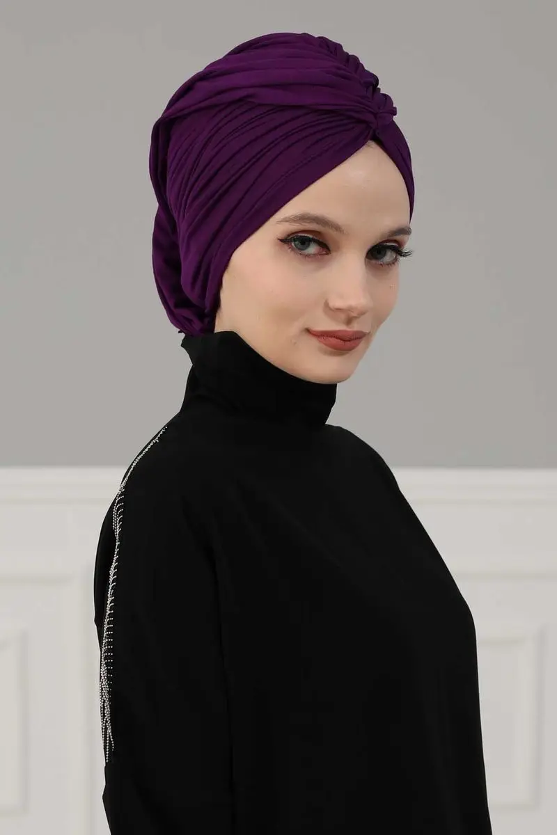 Shirred Penye Bone purple