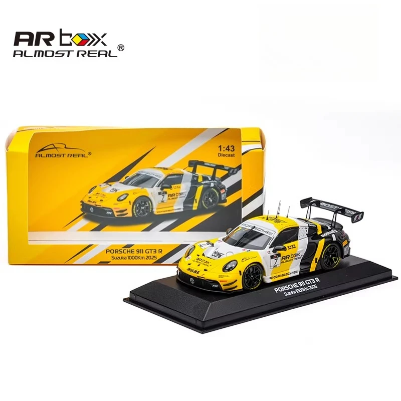 Almost Real AR Box 1:43 Scale Porsche 911 GT3 R 2025 Suzuka 1000km Challenge #7 Alloy Car Model Miniature Collection Toys Gifts