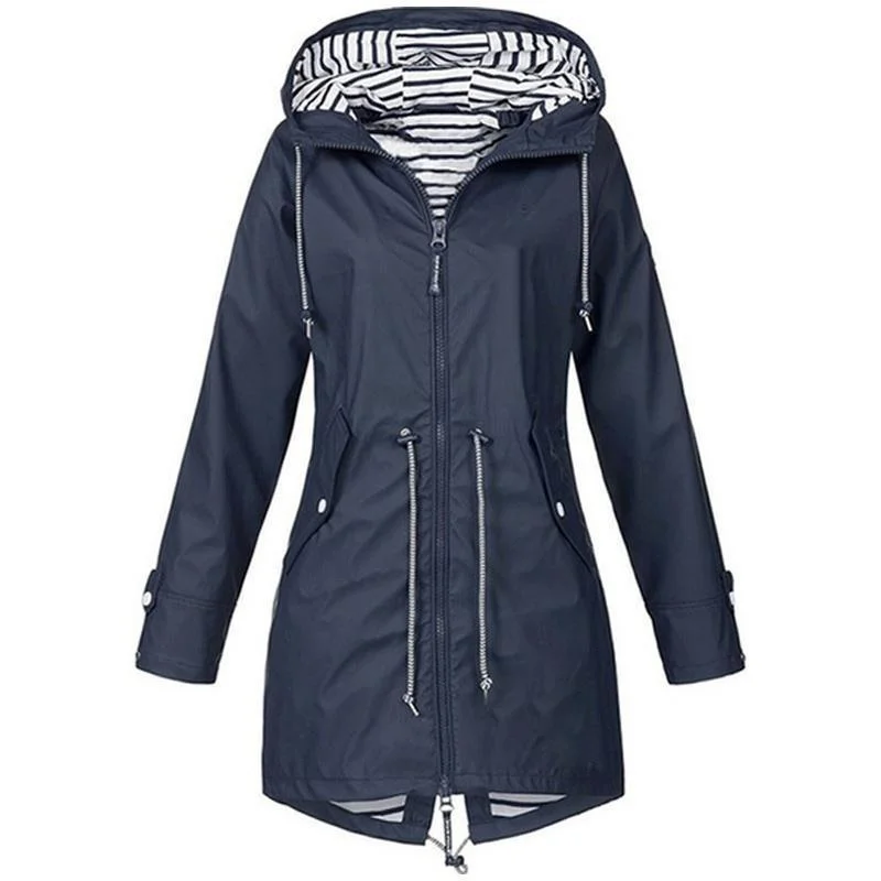 

Women's Waterproof Assault Jacket 3-in-1 Casual Outdoor Windbreaker Lightweight Drawstring Jacket Women's Hiking Suit Coat