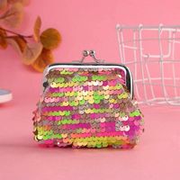 3-inch Colorful Sequins Fashion Small Money Pouch Zero Wallets Portable Coin Purses Creative Earphone Data Cable Storage Bag