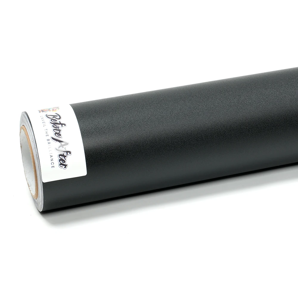 Beforeafter Car Vinyl Film Frost Matte Black Wrap PET Stretchable Car Color Film Roll