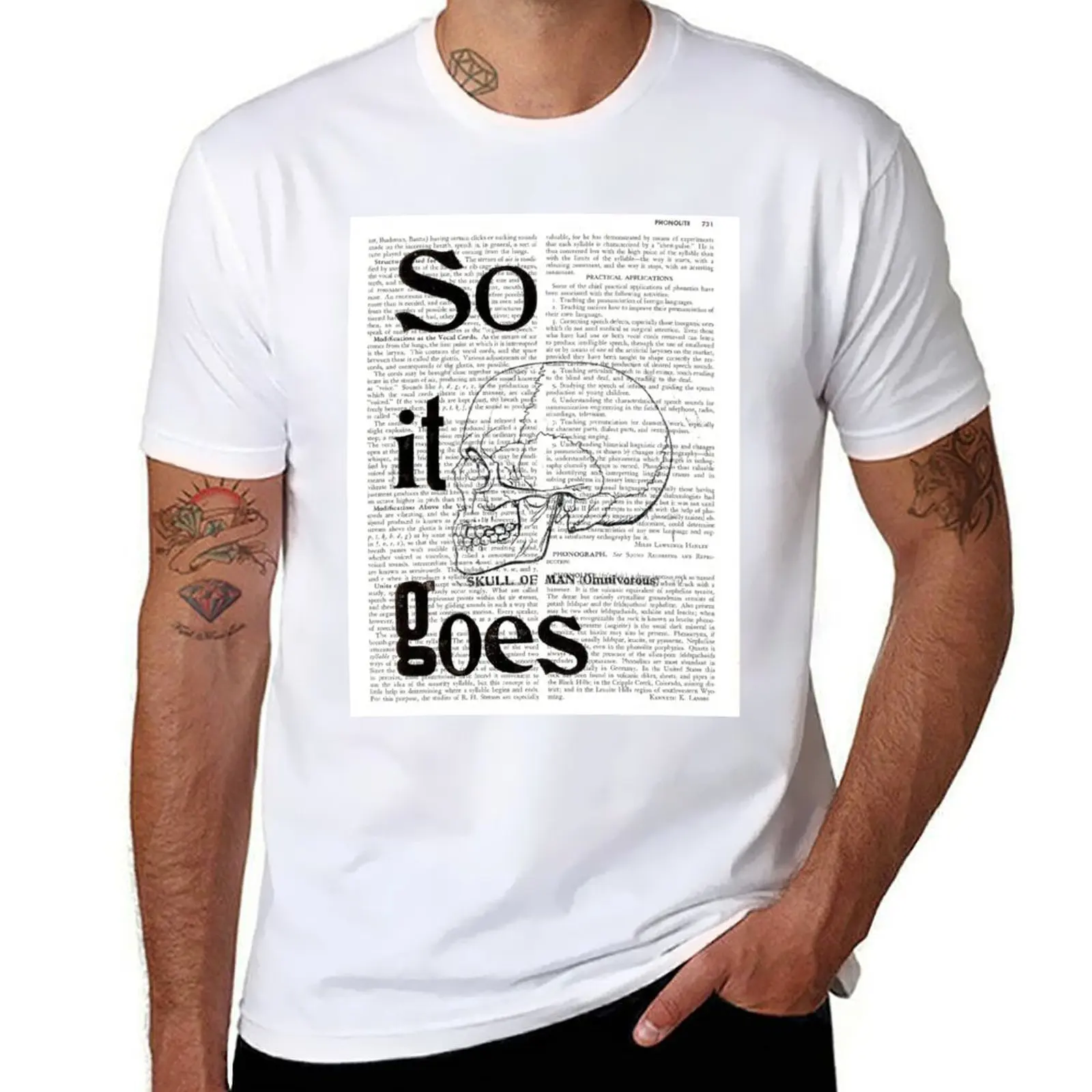 

So It Goes, Vonnegut T-Shirt t shirts for man slim fit graphic t shirts for man T-Shirt