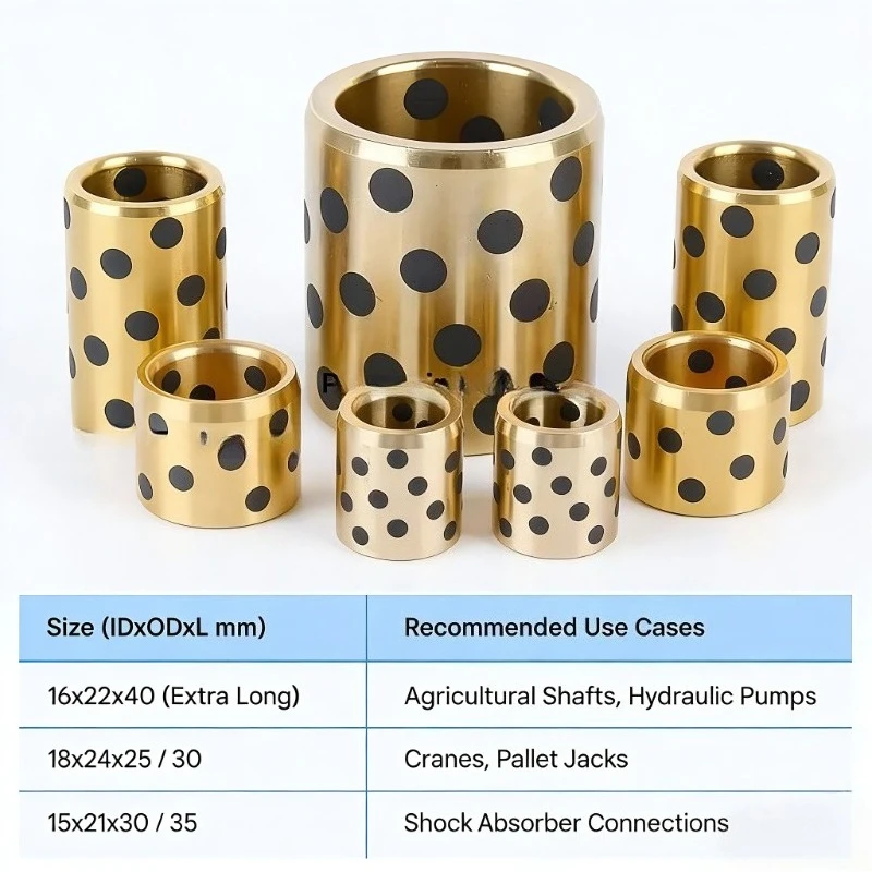 16x22x10mm Oilless Flange Bearing Substitute, Plugged Bronze Alloy Bush, Heavy Duty Self-Lube Sleeve Bearing for Industrial Aut