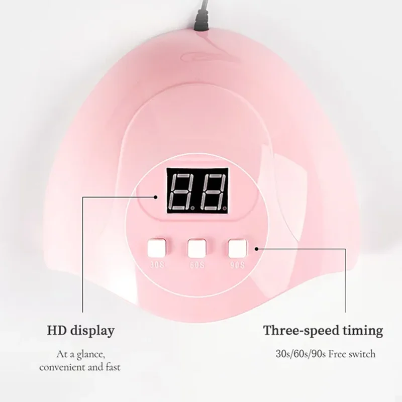 18 LED 54W Lampada per asciugare le unghie 30s Macchina per manicure intelligente ad asciugatura rapida Piccolo portatile USB 30/60/90s Temporizzazione UV Lampada per unghie Strumenti per asciugare