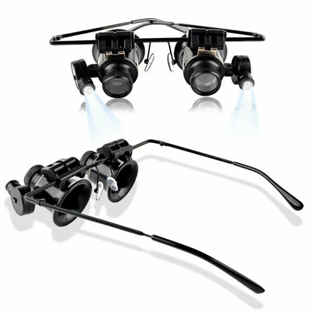 Head-mount Magnifier Glasses Jewelry Watch Repair Magnifying Glass 20x Zoom Observation Loupe