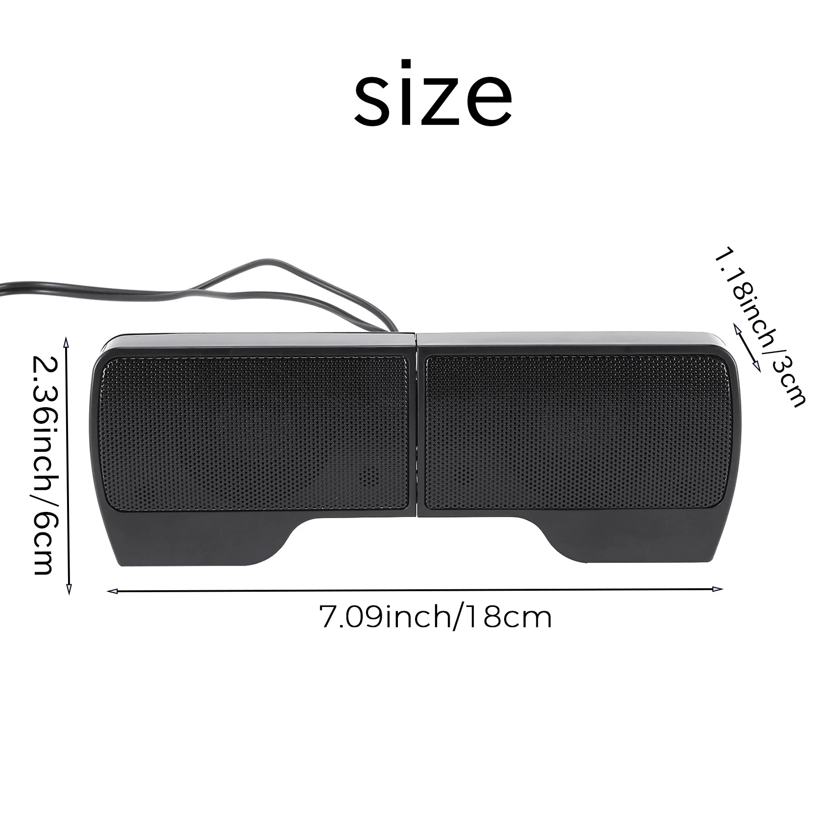 A46U Clip Mini Portable USB Stereo Speaker Soundbar for Notebook Laptop Computer PC Mp3 Phone Music Player
