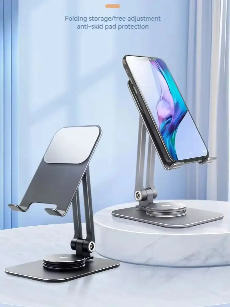 Artpowers 360° °   Obrotowy stojak na telefon komórkowy do iPhone'a Huawei Samsung Smartphone Metalowe składane akcesoria do telefonów — zdjęcie produktu 7