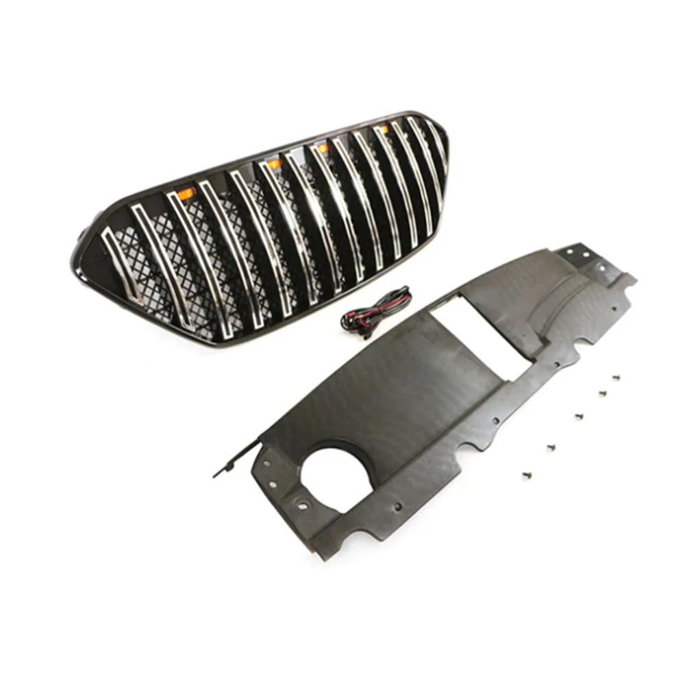 Bild 6: Für Hyundai IX35 2010-2013 Glänzend Schwarz Oder Chrom Auto Oberen Racing Grille Haube Grill Front Kühlergrill Passt ABS Zubehör