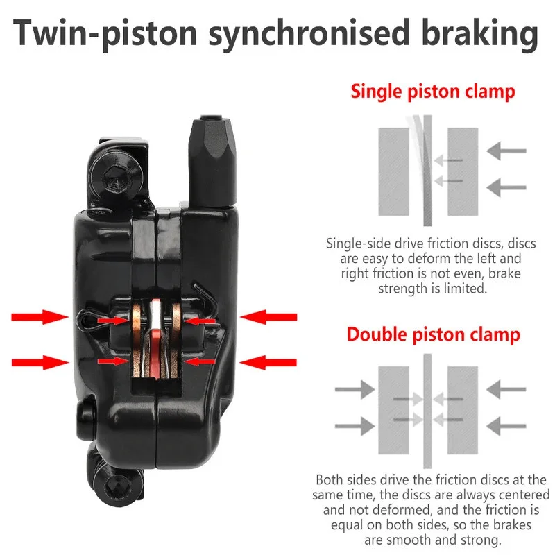 TTPRO MT200 Mountain Bike Hydraulic Disc Brake Caliper Piston Oil Disc Brake Kit Bicycle Brake Spare Parts