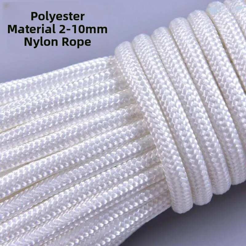 Nylon Rope Binding Rope Tent Rope Wear Resistant Outdoor Sun Protection Pull Rope Woven Thick Flagpole Rope Laundry Rope Poly...