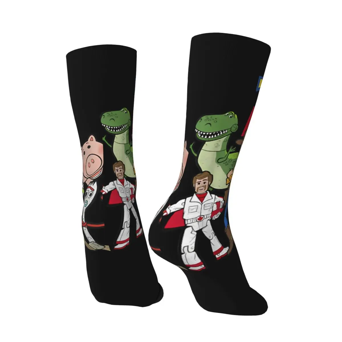 Funny Happy Men's compression Socks Group Shot Movie Logo Retro Harajuku Toy Story Hip Hop Novelty Pattern Crew Crazy Sock Gift